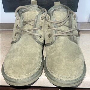 UGG Green Ankle Boots with Lace-Up Design